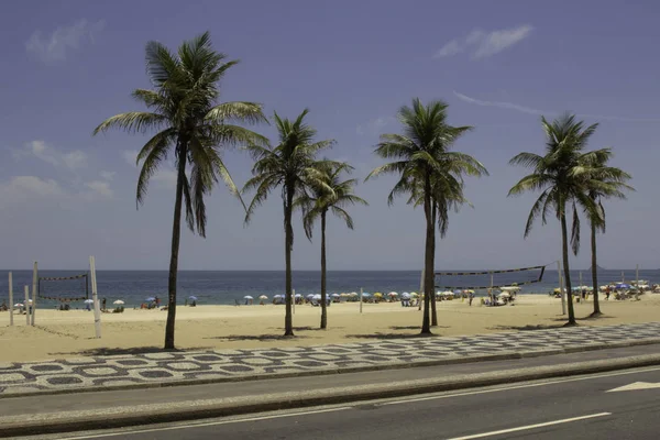 Palmeiras Sol Praia Ipanema Rio Janeiro Brasil — Fotografia de Stock