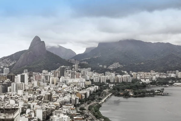 Vista Leblon Com Montanhas Segundo Plano Rio Janeiro Brasil — Fotografia de Stock