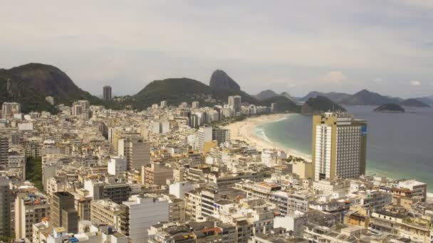 Čas Zanikla Pohled Copacabana Copacabana Beach Rio Janeiro Brazílie — Stock video