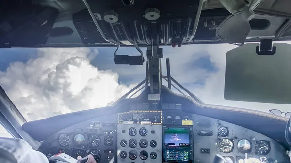 Interior Cabine Avião Turbo Hélice — Fotografia de Stock