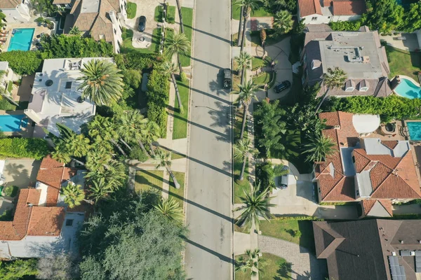 Drone view of Beverly Hills in California