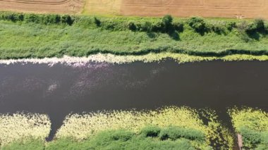 Yaz aylarında Avrupa'da kırsal bir alanın havadan görünümü