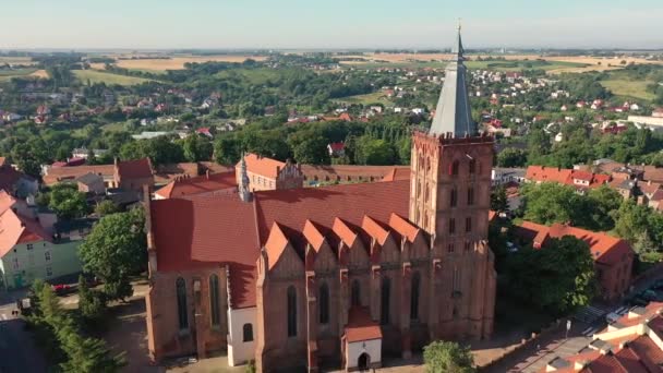 Drone Vista Panorâmica Uma Catedral Gótica Europa — Vídeo de Stock