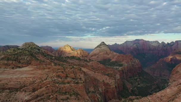 Aerial View Mountain Range Zion National Park United States — Stock Video