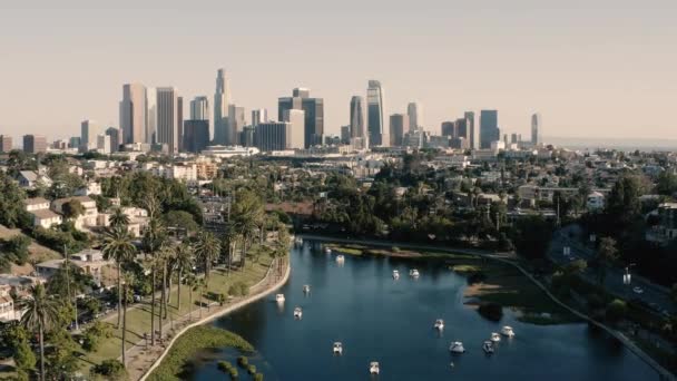 Echo Park Και Λος Άντζελες Από Τον Αέρα — Αρχείο Βίντεο