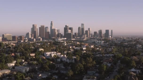 Kaliforniya Los Angeles Şehir Merkezinde Süpürme Çekim — Stok video
