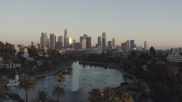 Drone Vista Panorámica Los Ángeles Echo Park California — Vídeo de stock