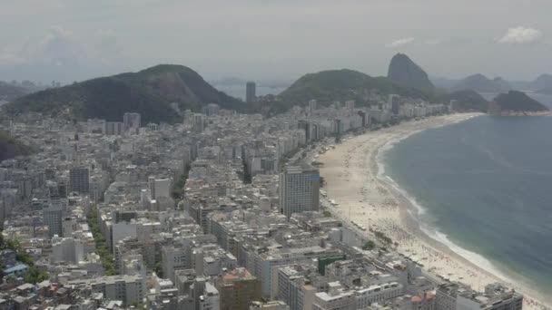 Flygfoto Panoramafilm Copacabana Rio Janeiro Brasilien — Stockvideo