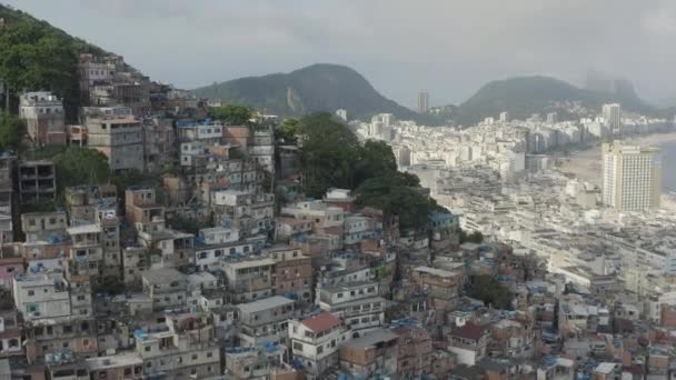 Drone Flying Favelas Hills Rio Janeiro Brazil — Stock Video