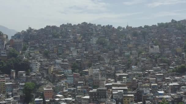 Foto Aerea Vicino Rocinha Favela Vicino Sao Conrado Rio Janeiro — Video Stock