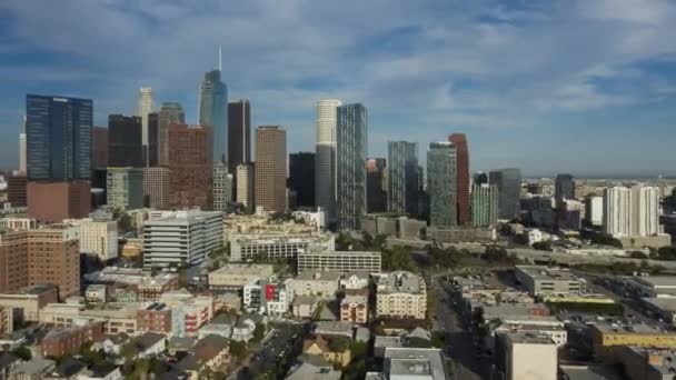 ロサンゼルスのスカイラインの空中時間の経過 — ストック動画