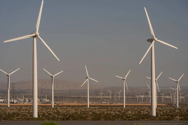 Parcs Massifs Éoliennes Énergie Renouvelable Près Palm Springs Californie — Photo