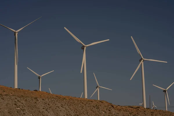 Des Éoliennes Énergie Verte Sur Les Collines Palm Springs Californie — Photo