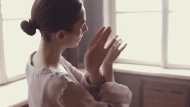 Ballet Dans Ballerina Enkel Elegant Elegant Kjole Øve Dans Gammelt – Stock-video