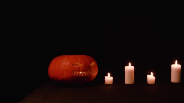 Dzień Wszystkich Świętych Święto Dziękczynienia Halloween Harvest Festival Świece Stoją — Wideo stockowe