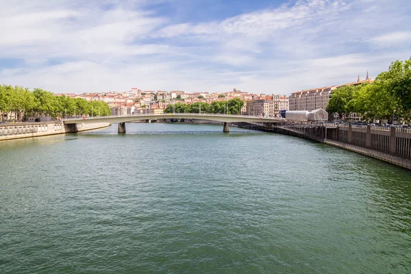 Мост Альфонс Жюэн Через Реку Рона Лионе Франция — стоковое фото