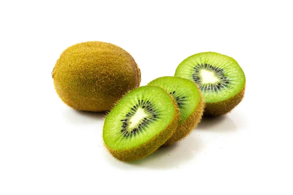 Fresh Kiwi Slice Isolated White Background — Stock Photo, Image