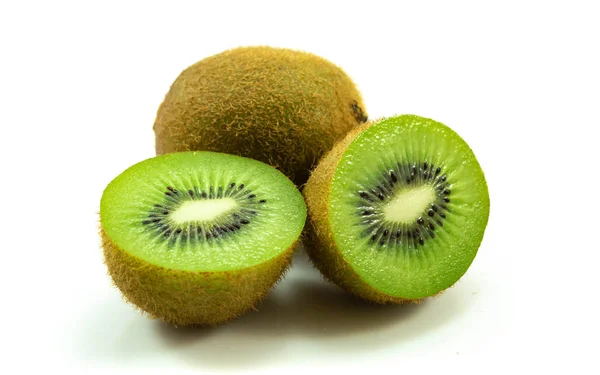 Half Fresh Kiwi Isolated White Background — Stock Photo, Image