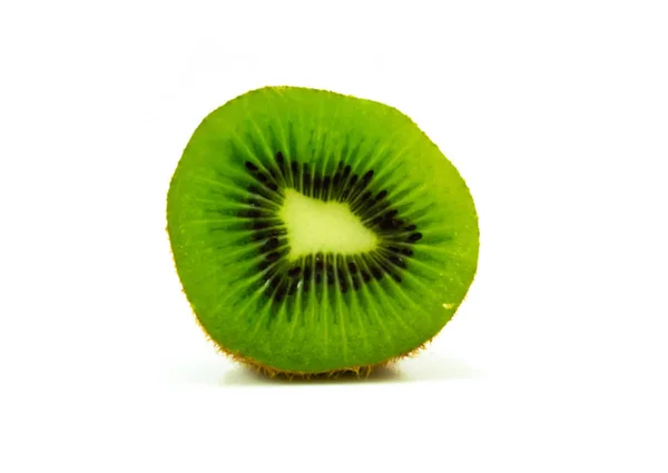 Half Ripe Kiwi Fruit Isolated White Background — Stock Photo, Image