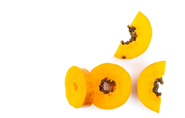 Papaya Górze Białym Tle — Zdjęcie stockowe