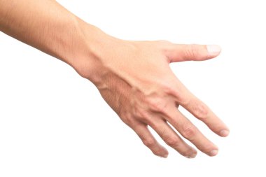 Adam kolunu kan damarları beyaz arka plan, sağlık ve tıp kavramı ile