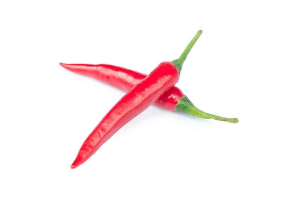 Close Van Rode Chilipeper Geïsoleerd Witte Achtergrond — Stockfoto