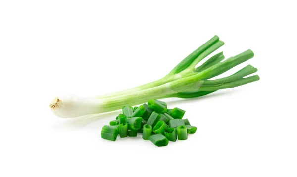 Green Onion Slice Isolated White Background — Stock Photo, Image