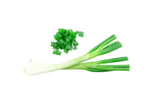 Green Onion Slice Isolated White Background — Stock Photo, Image