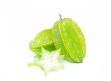 Star apple ile bırakın izole üzerinde beyaz arka plan.