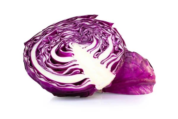 Close Red Cabbages Slice Isolated White Background — Stock Photo, Image
