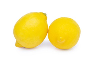 Taze limon meyve beyaz arka plan üzerinde kırpma yolu izole kapatmak