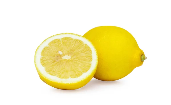 Närbild Färsk Citron Frukt Isolerad Vit Bakgrund — Stockfoto