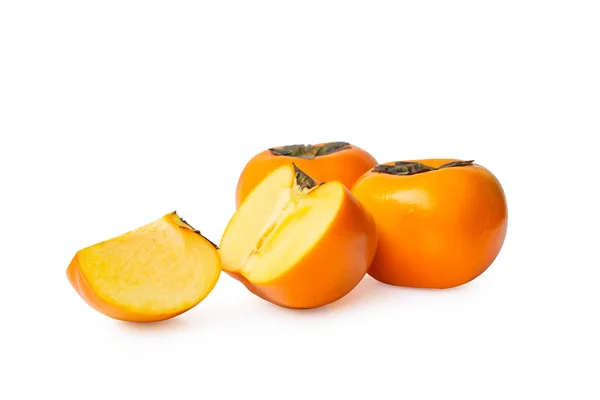 Persimmon Frukt Isolerad Vit Bakgrund — Stockfoto