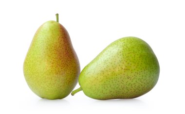 Kırmızı sarı armut meyve beyaz arka plan üzerinde beyaz izole