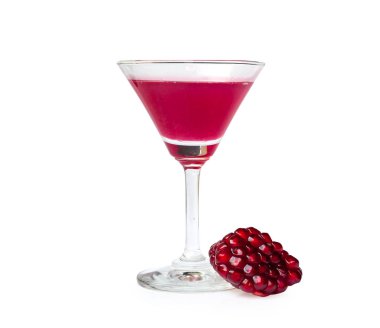 Beyaz arka plan üzerinde izole nar suyu.