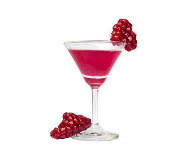 Beyaz arka plan üzerinde izole nar suyu.