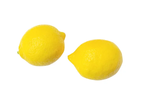 Вид сверху свежие лимонные фрукты на белом фоне . — стоковое фото