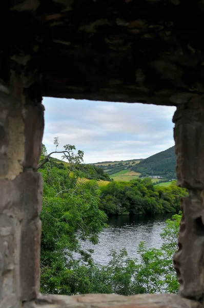 Urquart Kastély Közelében Loch Ness Stock Fotó