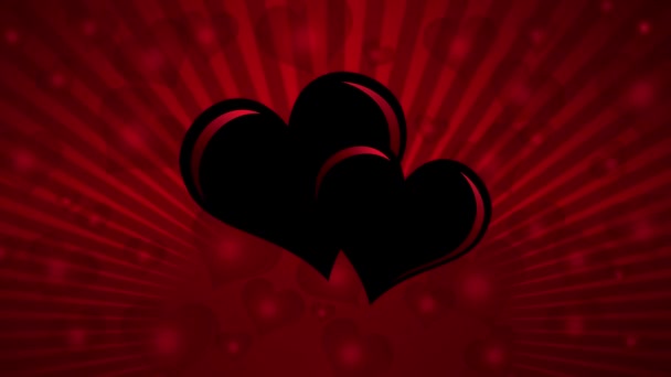 Анімація Серцями Символ Любові Пристрасті — стокове відео
