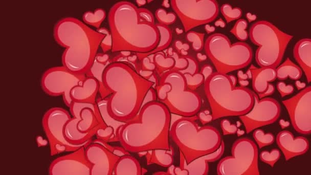 Animationer Med Hjärtan Symbol För Kärlek Och Passion — Stockvideo