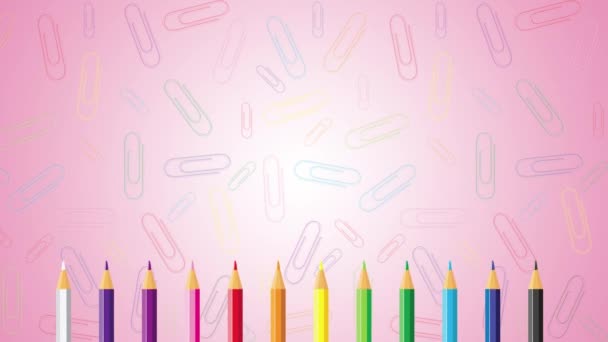 Animation Colored Pencils — Stok Video