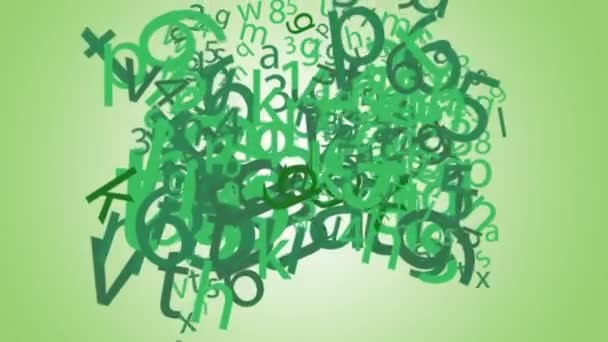 Animación Hecha Con Letras Números Que Colores Cambian Verde Tonos — Vídeo de stock