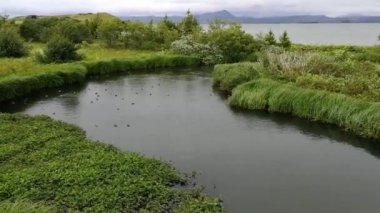İzlanda'daki güzel doğal volkanik manzara