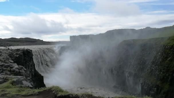 Impozantní Dettifoss Vodopád Islandu — Stock video
