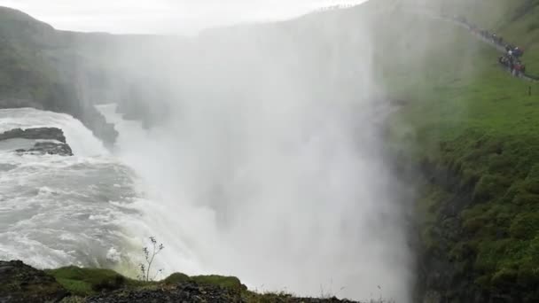 Imponente Cascada Gullfoss Islandia — Vídeos de Stock
