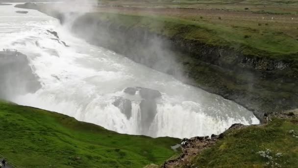 Imponente Cachoeira Gullfoss Islândia — Vídeo de Stock