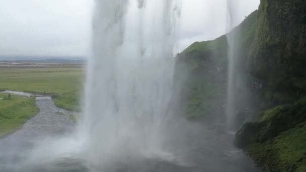 Imponente Cachoeira Seljalandsfoss Islândia — Vídeo de Stock