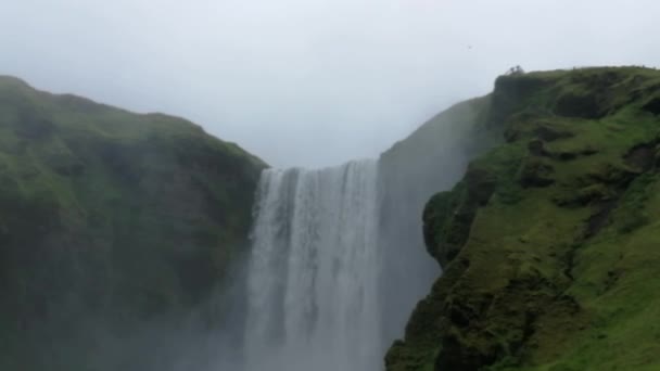 Den Imponerande Seljalandsfoss Vattenfallen Island — Stockvideo