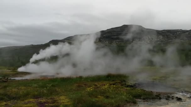 Περιοχή Της Geyser Stokkur Ισλανδία — Αρχείο Βίντεο