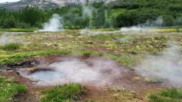 Περιοχή Της Geyser Stokkur Ισλανδία — Αρχείο Βίντεο